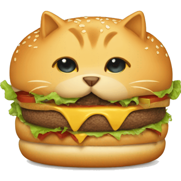 A  cat eat burger emoji