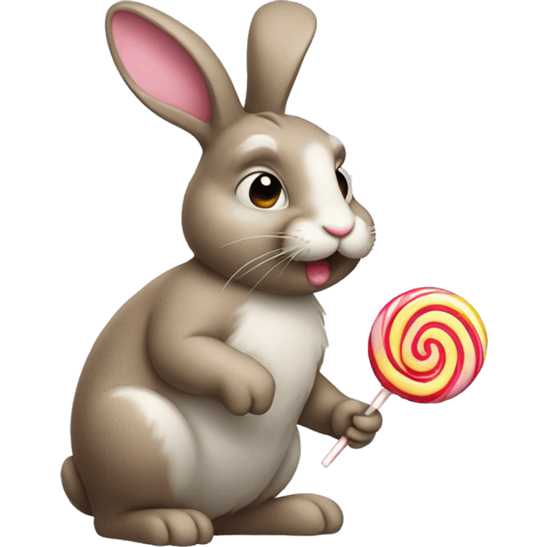 bunny eating lollipop  emoji