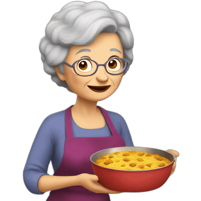 Granny coocking eat emoji