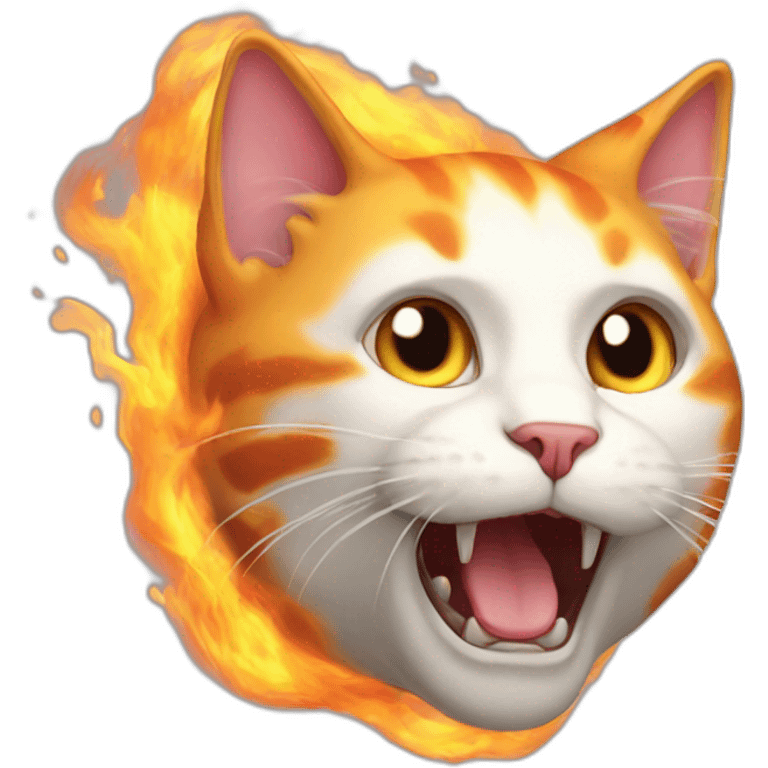 fire-breathing cat emoji