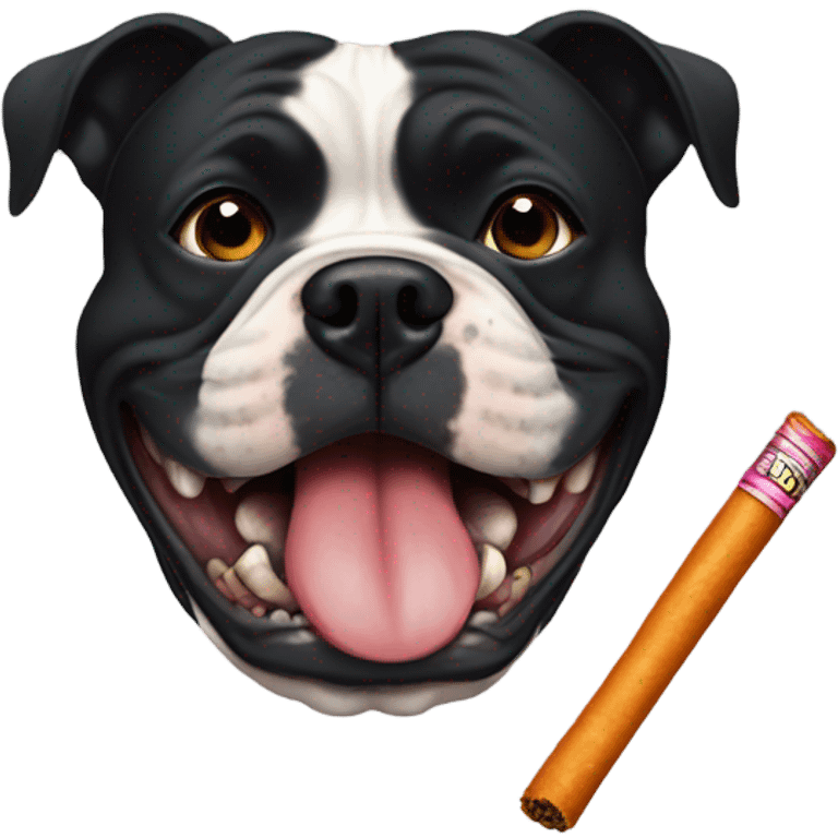 Black american bully with blunt emoji