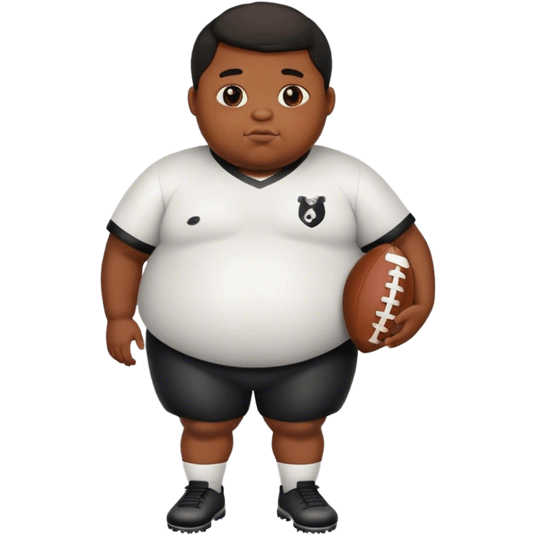 fat black kid holding football emoji