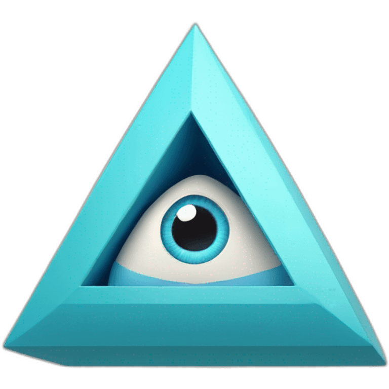 3d effect letter B in pyramid with eye emoji