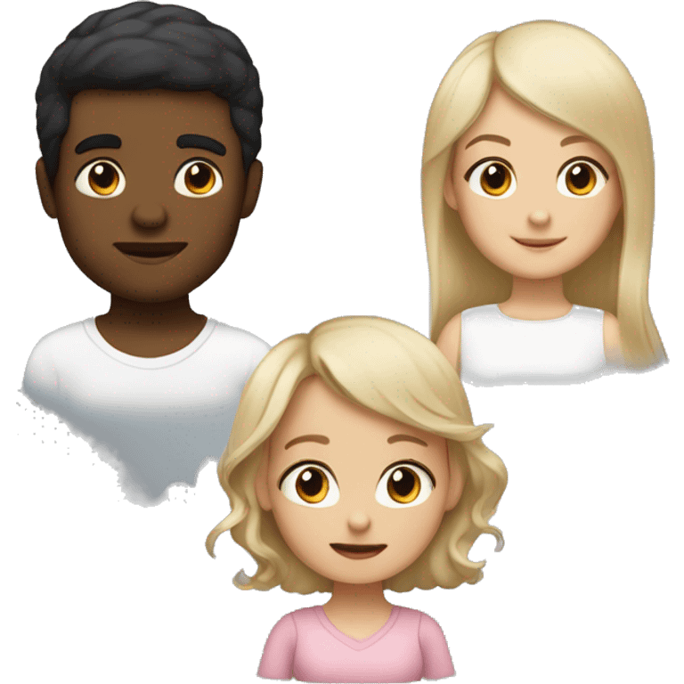 White mom black and blonde hair Hispanic father short black hair white two year old girl brown hair with bangs white one year old  boy  emoji