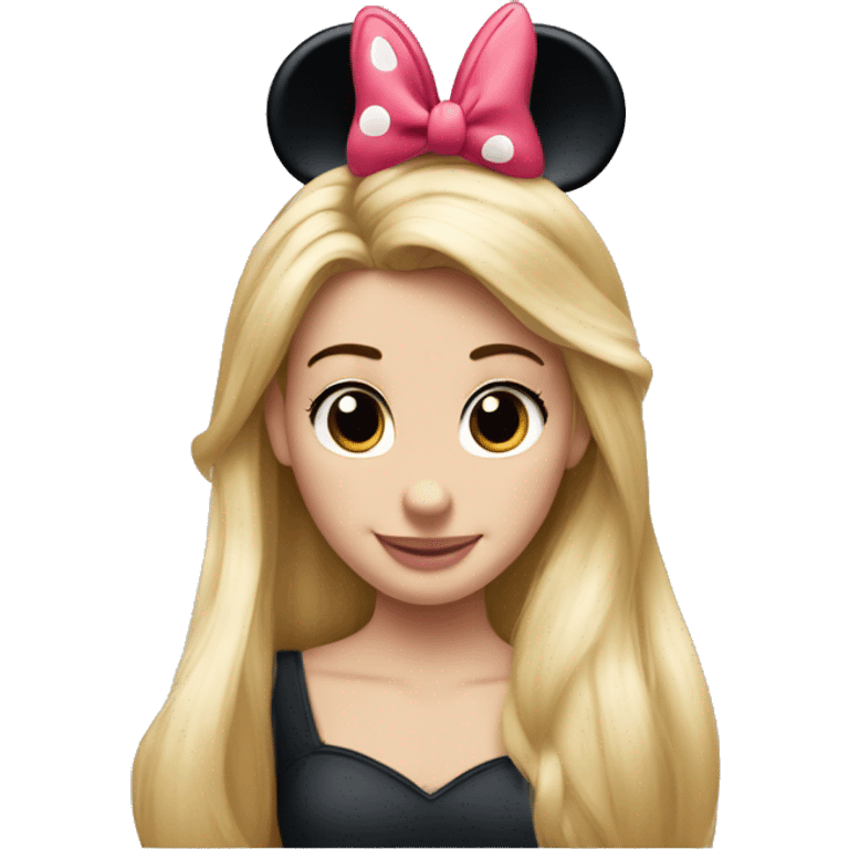 Long blonde hair minnie mouse ears emoji