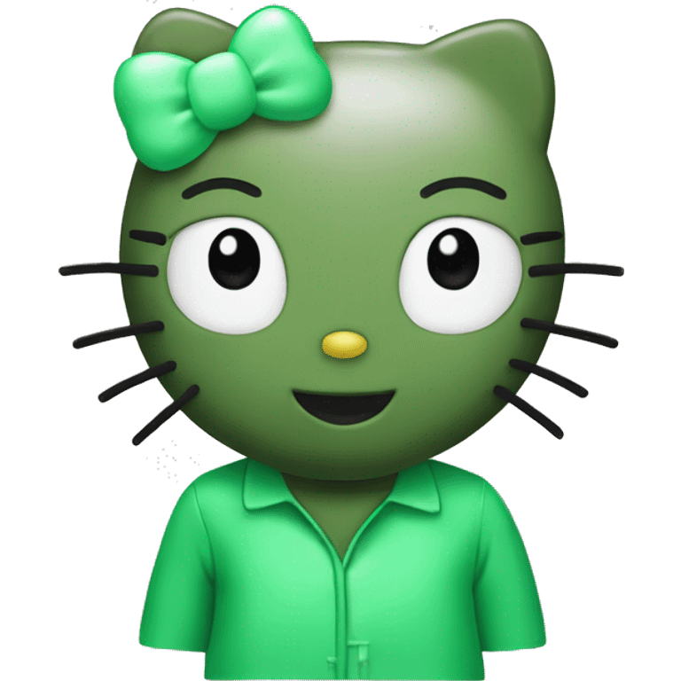 Green hello kitty emoji