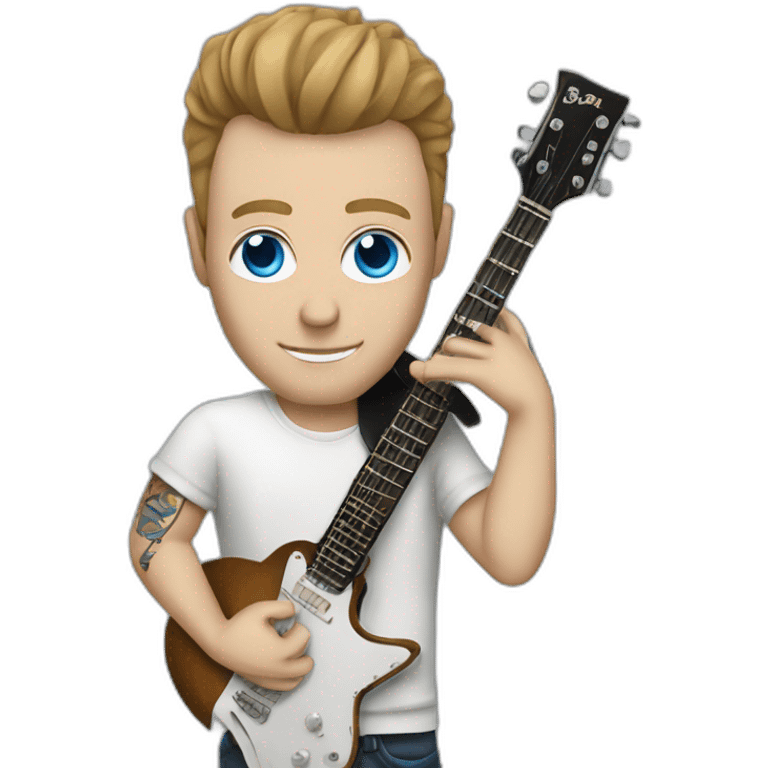 rock star white man with a guitar and blue eyes and tattoos emoji