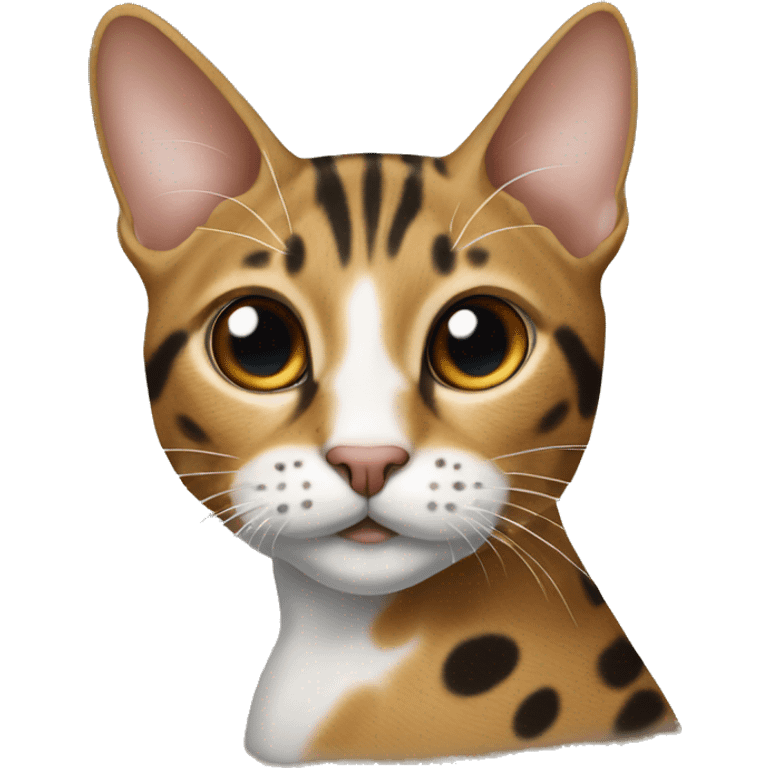 Spotted tabby with white streak up nose  emoji