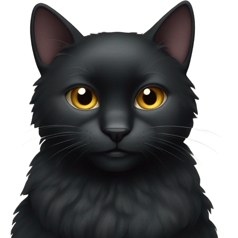 Sweet big black cat with wool emoji