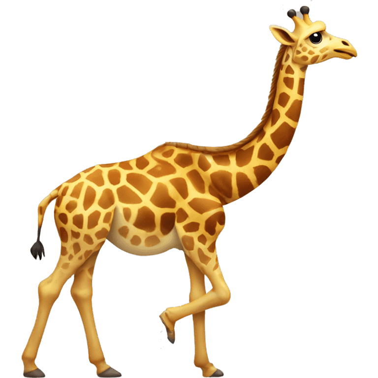 A giraffe with chicken head and ostrich legs  emoji