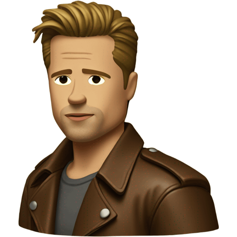 Brad Pitt in a brown leather jacket from fight club emoji