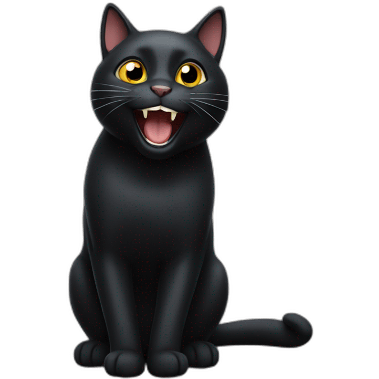 Ecstatic black cat emoji