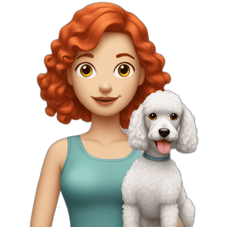 Red hair girl with poodle emoji