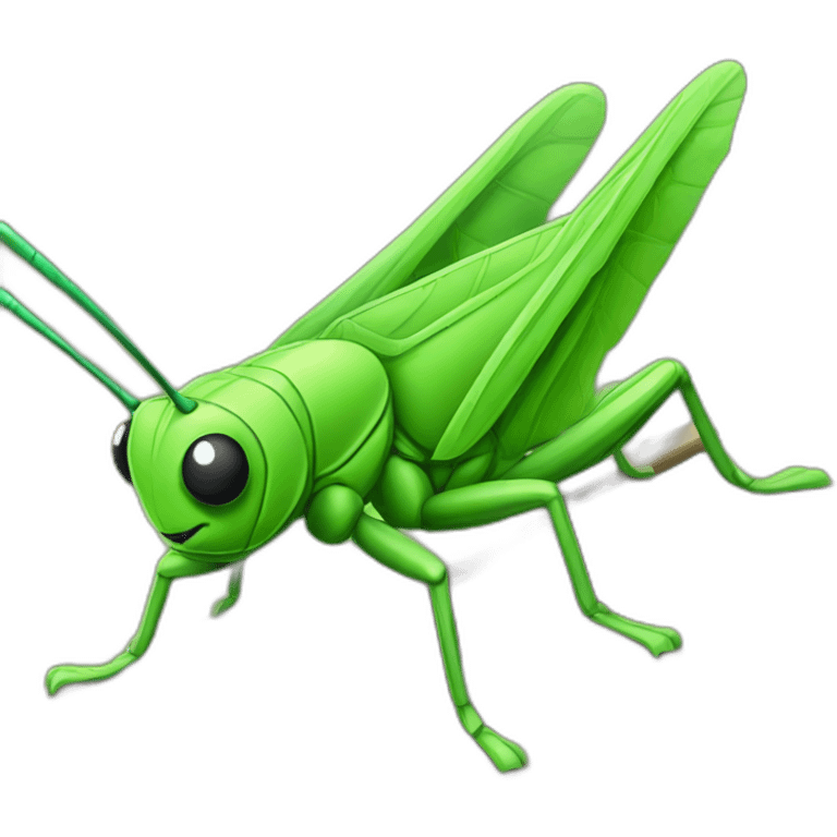 Green grasshopper cycling emoji