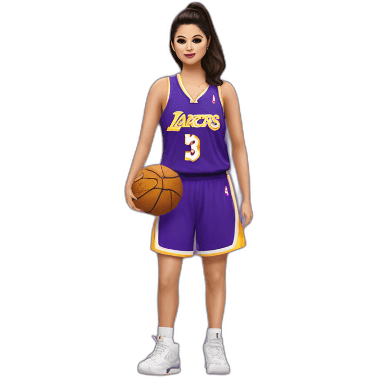 selena gomez with lakers jersey emoji