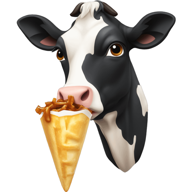 Une vache qui mange poutine  emoji