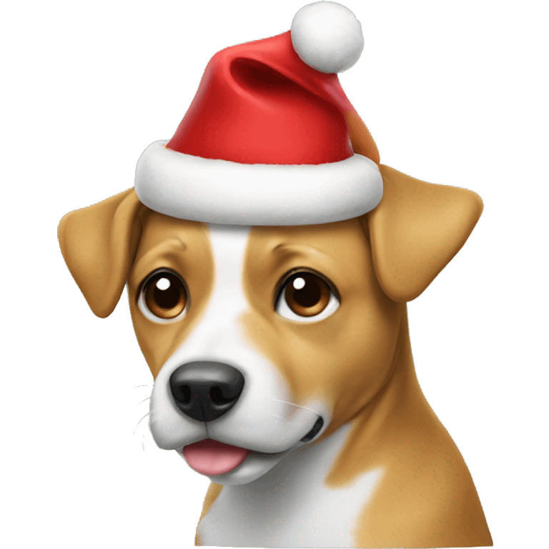 Dog with christmas hat emoji