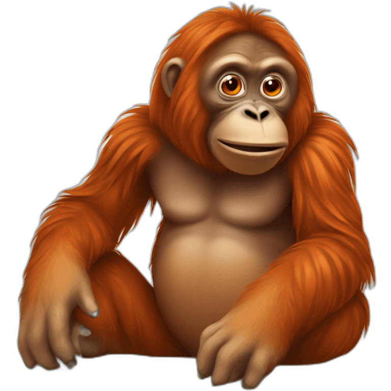 Orang outan sur tortue emoji