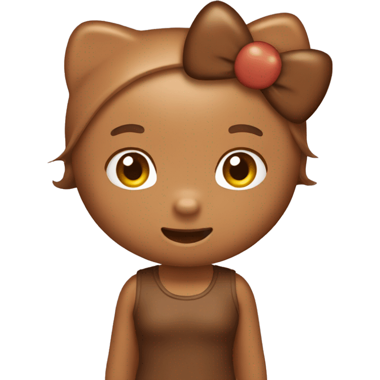 brown color tanned Hello kitty.  emoji