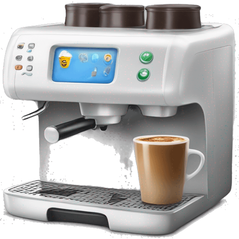 Coffee machine with a mug of coffee and milk  emoji