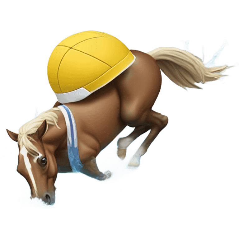 One legged horse playing water polo emoji