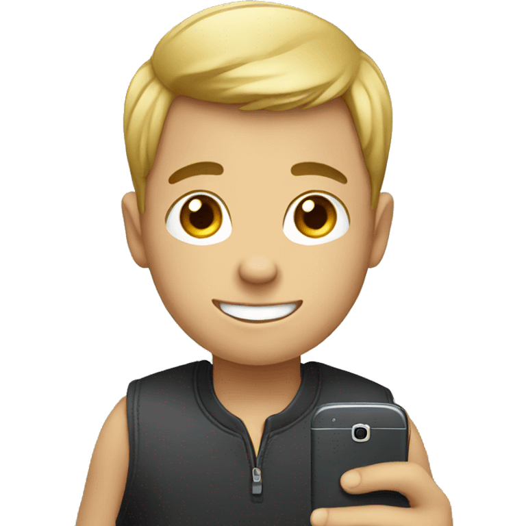 Boy with smartphone  emoji