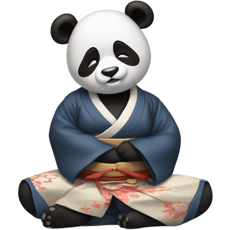 panda in kimono meditates emoji