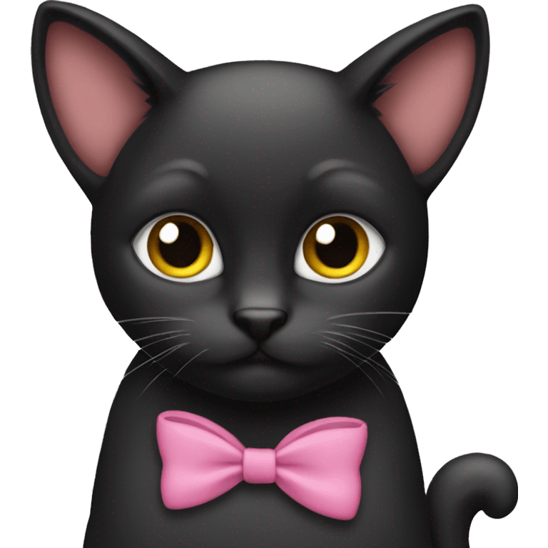 Black cat emoji wearing hair bow emoji  emoji