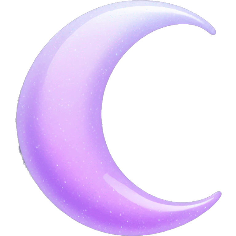 Sparkly glossy Pastel lilac-gradient crescent emoji