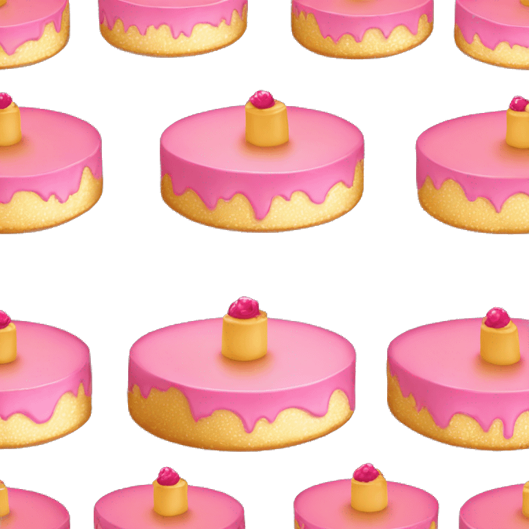 Pink and gold flan emoji