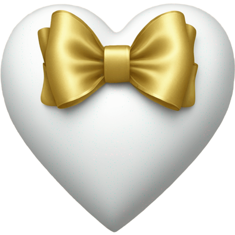 White love heart and gold bow emoji