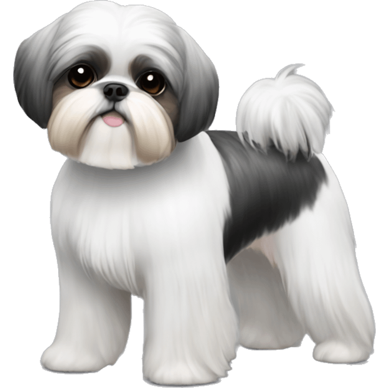 ballerina shihtzu white grey and black emoji