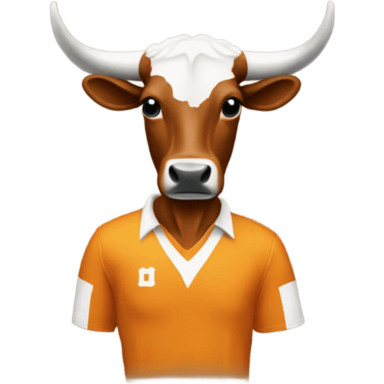 Longhorn wearing a cheesehead emoji