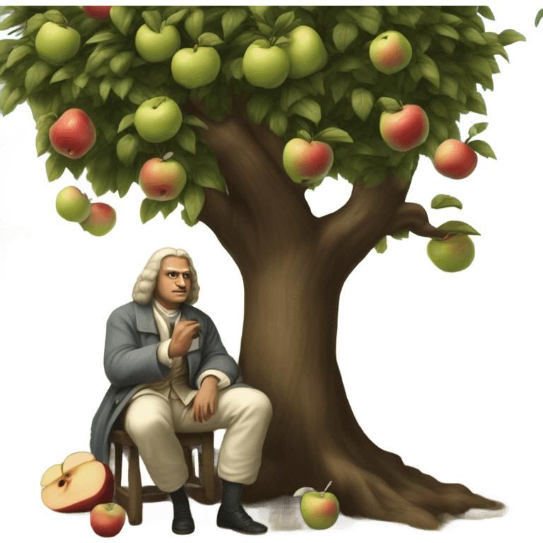 apple falling on newton  emoji