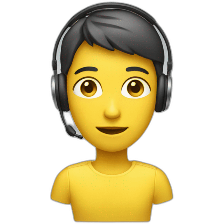 yellow genderless person with headset emoji