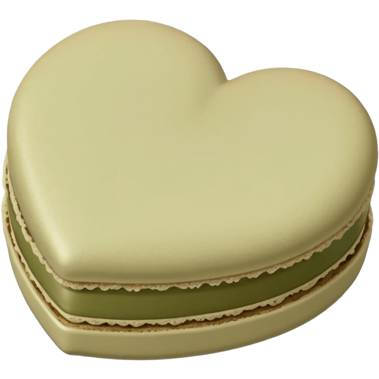 Heart shaped beige and olive color macaroon emoji