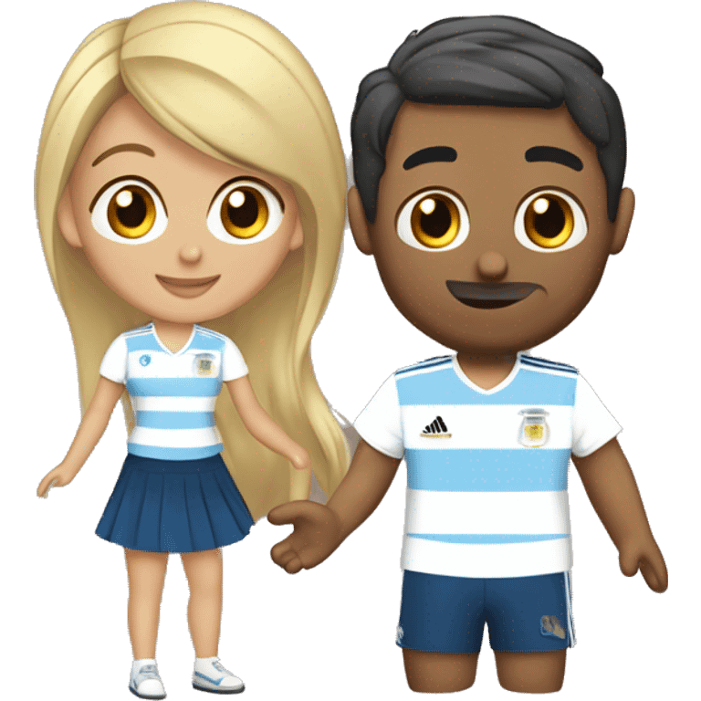 Novio venezolano y novia argentina con las camisetas  emoji