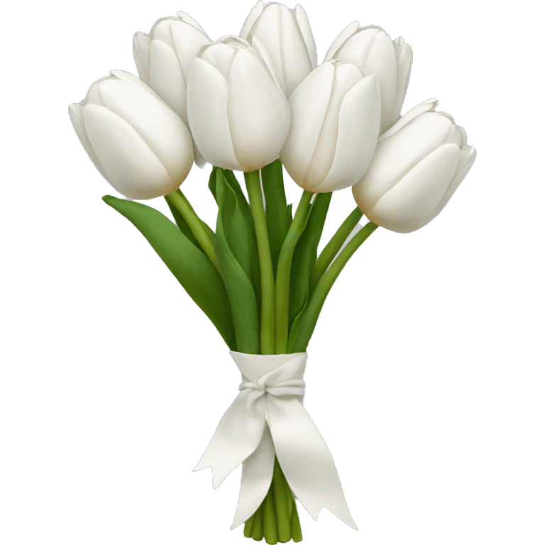 white tulip bouquet  emoji