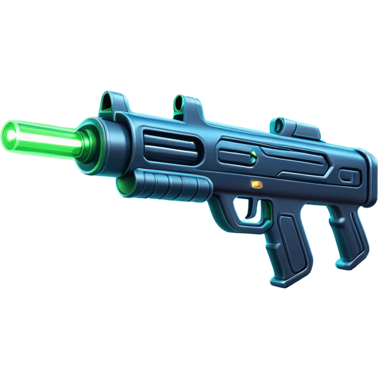 Clash of Clans aesthetic: Cinematic Playful Laser Rifle Emoji, rendered in a 3D vector-style similar to standard emojis with minimal shading and bold, simplified shapes. A compact, sleek energy weapon with futuristic contours and a glowing barrel, softly glowing with a sci-fi battle charm. Simplified yet unmistakably iconic, highly detailed and consistent, glowing with a soft pulsating radiance and high shine. Stylized with a touch of cosmic engineering and a soft glowing outline, capturing the essence of a cutting-edge energy armament with a playful, dynamic aura! emoji