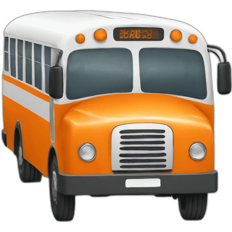 bus orange blanc emoji