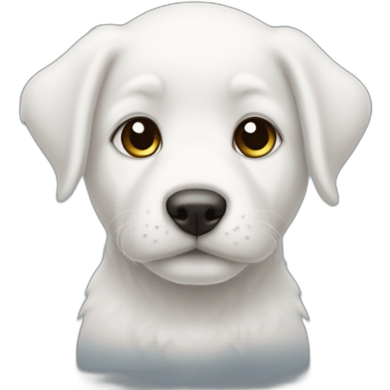 a white puppy on cloudvortex emoji