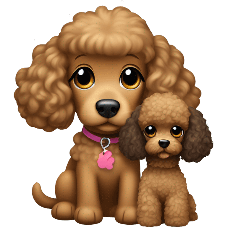 Cocker-poodle dog that is brown held by a Chinese girl with long black hair    emoji