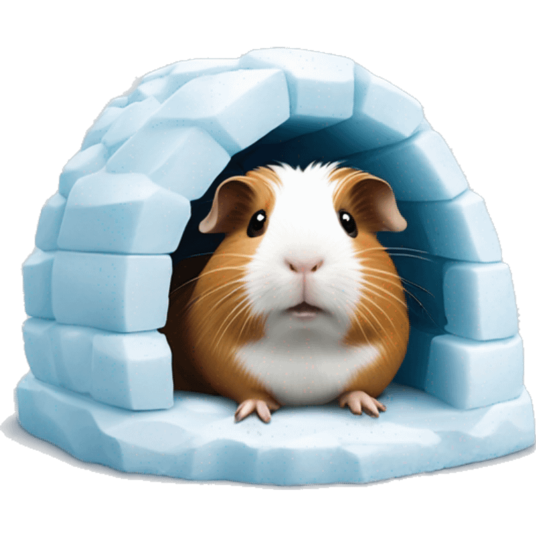 Guinea pig sitting on igloo emoji