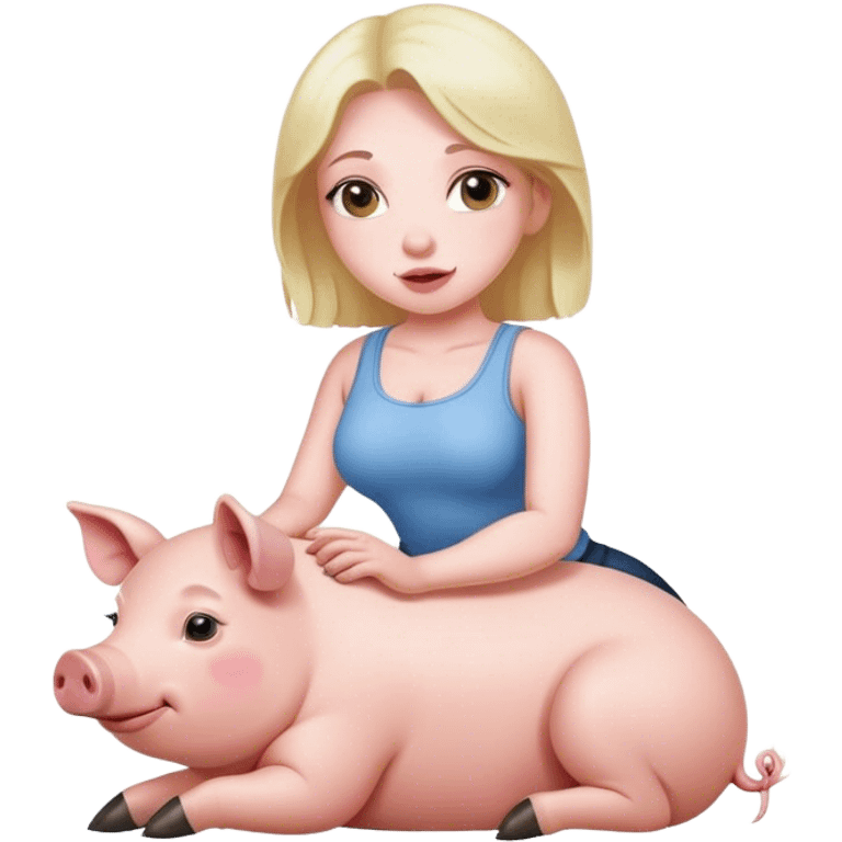 Half pig woman sitting emoji