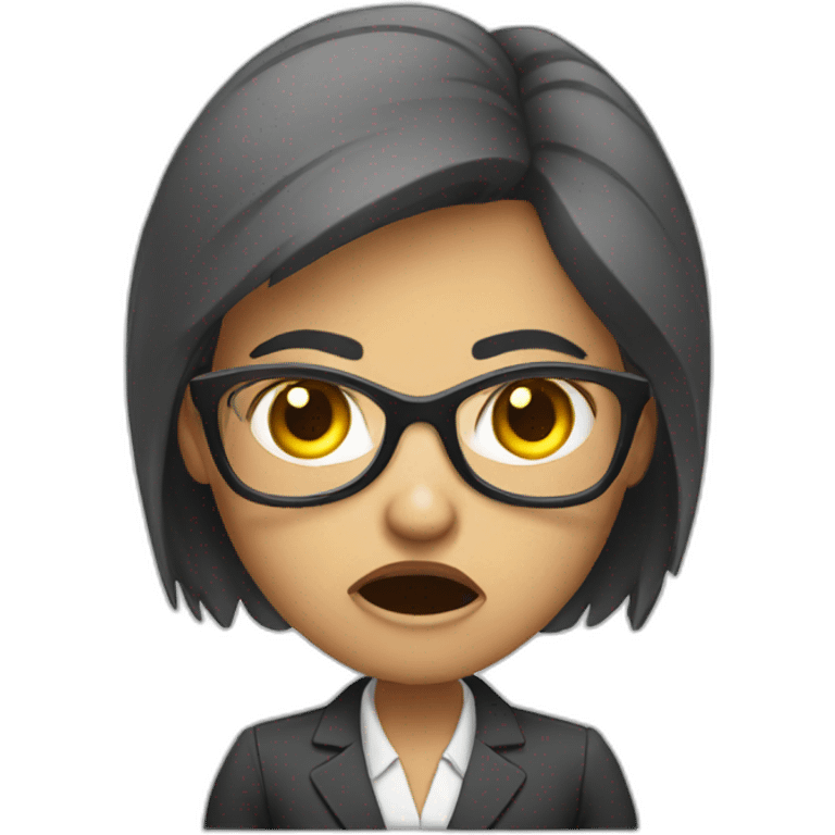 female angry accountant emoji