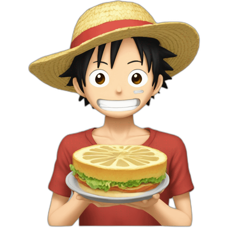 Luffy qui mange des ramens emoji