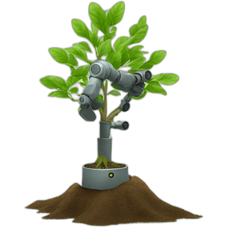 Robot plants tree emoji