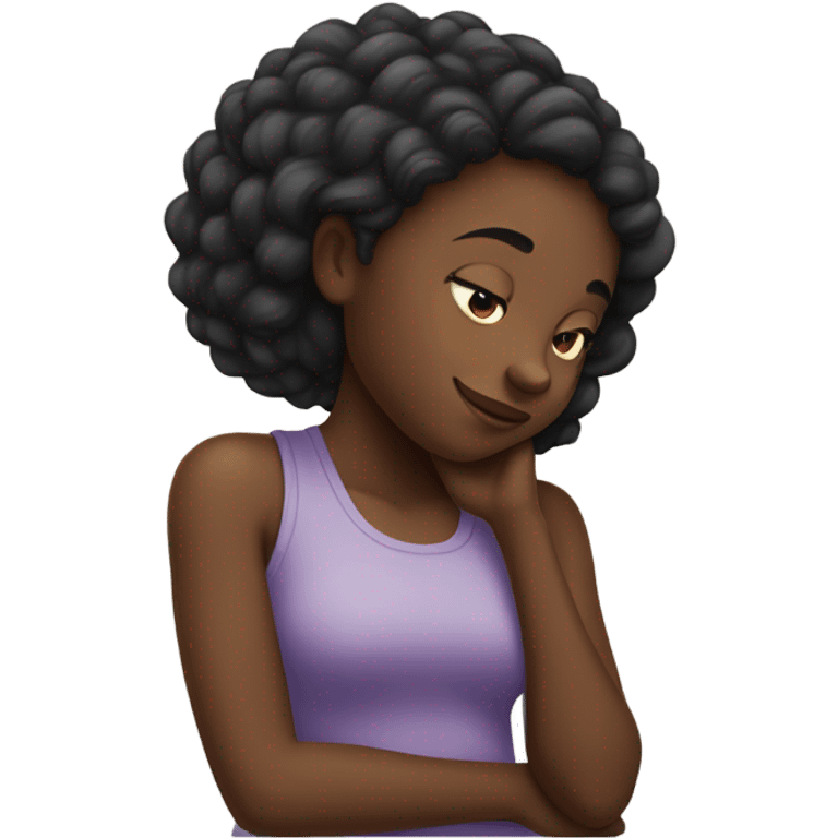 Black girl patting head emoji