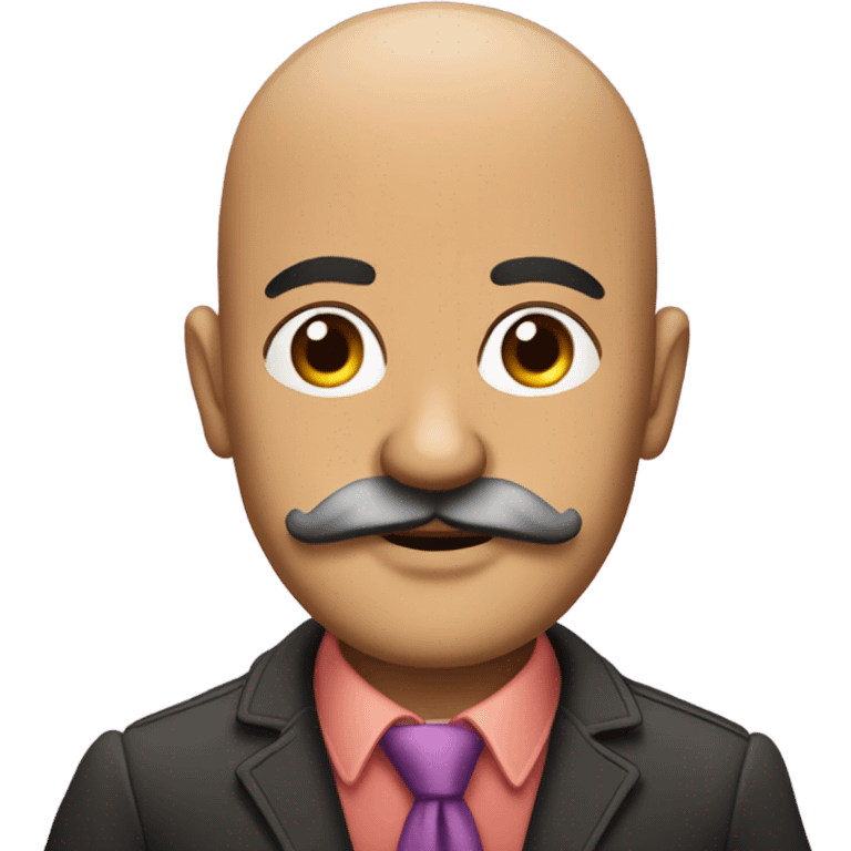 Extra gay bald Mexican man with big mustache emoji