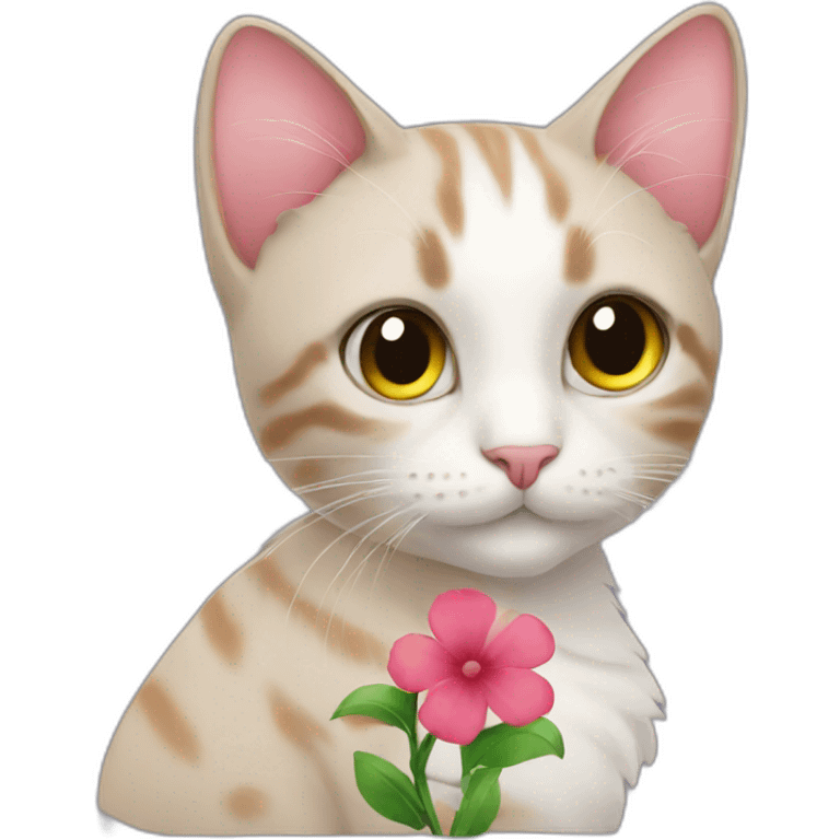 cat with a flower emoji